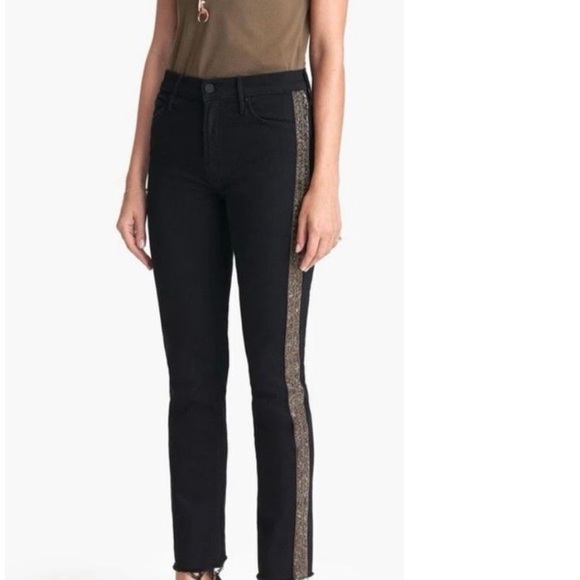 MOTHER Black Denim Jeans- Rascal Ankle Fray- Guilty Flash- NWT - Picture 8 of 13